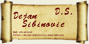 Dejan Sibinović vizit kartica